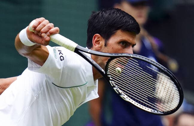 Mandatory Credit: Photo by Javier Garcia BPI Shutterstock (12189891qg) Novak Djokovic during his second round match Wimbledon Tennis Championships, Day 3, The All England Lawn Tennis and Croquet Club, London, UK - 30 Jun 2021 Wimbledon Tennis Championships, Day 3, The All England Lawn Tennis and Croquet Club, London, UK - 30 Jun 2021  Copyright: xJavierxGarcia BPI Shutterstockx 12189891qg