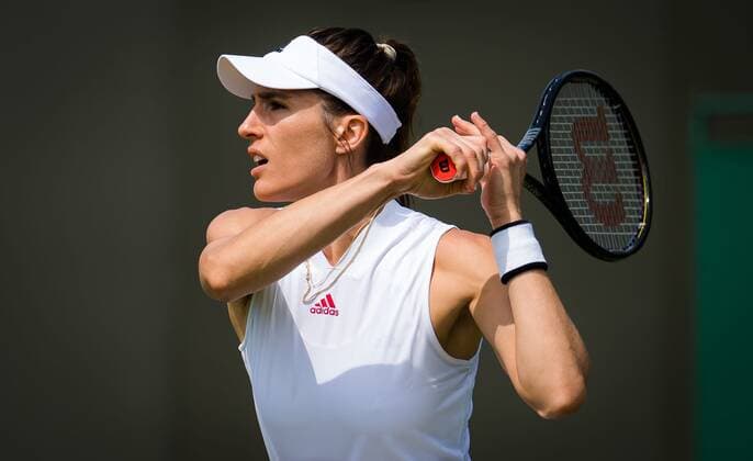 Mandatory Credit: Photo by Rob Prange Shutterstock (12191441c) Andrea Petkovic of Germany in action during the second round of the 2021 Wimbledon Championships Grand Slam tennis tournament Wimbledon Tennis Championships, Day 4, The All England Lawn Tennis and Croquet Club, London, UK - 01 Jul 2021 Wimbledon Tennis Championships, Day 4, The All England Lawn Tennis and Croquet Club, London, UK - 01 Jul 2021  Copyright: xRobxPrange Shutterstockx 12191441c