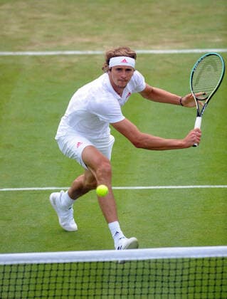 Tennis - 2021 All England Championship - Week One - Day Four (Thursday) - Wimbledon Tennys Sandgren v Alexander Zverev Alexander Zverev of Germany 