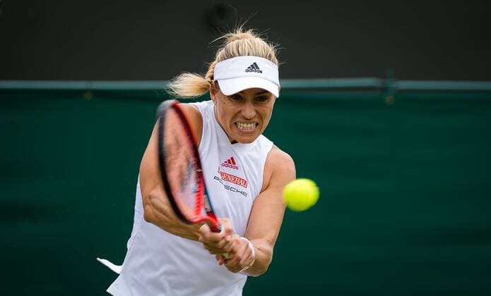 Mandatory Credit: Photo by Rob Prange Shutterstock (12191441bj) Angelique Kerber of Germany in action during the second round of the 2021 Wimbledon Championships Grand Slam tennis tournament Wimbledon Tennis Championships, Day 4, The All England Lawn Tennis and Croquet Club, London, UK - 01 Jul 2021 Wimbledon Tennis Championships, Day 4, The All England Lawn Tennis and Croquet Club, London, UK - 01 Jul 2021  Copyright: xRobxPrange Shutterstockx 12191441bj