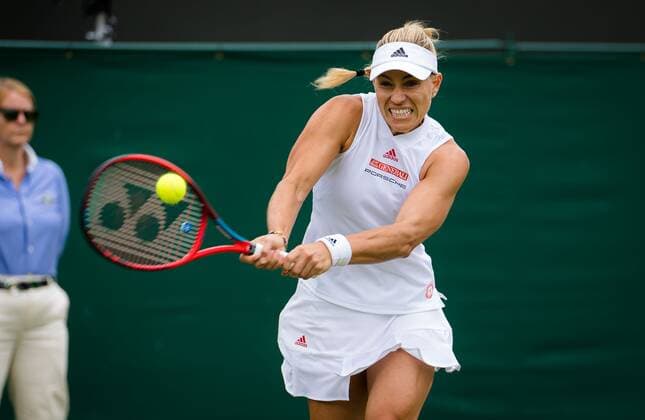 Mandatory Credit: Photo by Rob Prange Shutterstock (12191441bi) Angelique Kerber of Germany in action during the second round of the 2021 Wimbledon Championships Grand Slam tennis tournament Wimbledon Tennis Championships, Day 4, The All England Lawn Tennis and Croquet Club, London, UK - 01 Jul 2021 Wimbledon Tennis Championships, Day 4, The All England Lawn Tennis and Croquet Club, London, UK - 01 Jul 2021  Copyright: xRobxPrange Shutterstockx 12191441bi