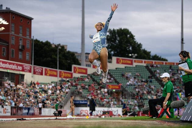 Bilder des Jahres 2021, Sport 07. Juli Sport Themen der Woche KW26 Sport Bilder des Tages 210701 Jazmin Sawyers of Great Britain competes in women s long jump during Bislett Games on July 1, 2021 in Oslo. Photo: Vegard Wivestad Grott BILDBYRAN kod VG VG0135 bbeng friidrett friidrott athletics diamond league bislett games 2021 bislett games norge norway *** 210701 Jazmin Sawyers of Great Britain competes in women s long jump during Bislett Games on July 1, 2021 in Oslo Photo Vegard Wivestad Grott BILDBYRAN kod VG VG0135 bbeng athletics athletics diamond league league bislett games 2021 bislett games norway norway,  Copyright: VEGARDxWIVESTADxGRoTT BB210701VG067