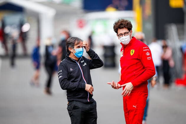 BRIVIO Davide (ita), Racing Director of Alpine F1 Team, BINOTTO Mattia (ita), Managing Director of the Scuderia Ferrari, portrait during the Formula 1 Grosser Preis Von Osterreich 2021, 2021 Austrian Grand Prix, 9th round of the 2021 FIA Formula One World Championship, WM, Weltmeisterschaft from July 2 to 4, 2021 on the Red Bull Ring, in Spielberg, Austria - FORMULE 1 : Grand prix d Autriche - Essais - Spielberg - 02 07 2021 DPPI Panoramic