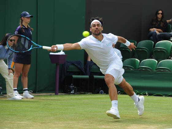 Tennis - 2021 All England Championships - Week One - Day Five (Friday) - Wimbledon Fabio Fognini v Andre Rublev Fabio Fognini of Italy 