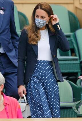 Mandatory Credit: Photo by Shutterstock (12193047l) Kate Middleton, HRH Duchess of Cambridge, watches from the Royal Box Wimbledon Tennis Championships, Day 5, The All England Lawn Tennis and Croquet Club, London, UK - 02 Jul 2021 Wimbledon Tennis Championships, Day 5, The All England Lawn Tennis and Croquet Club, London, UK - 02 Jul 2021  Copyright: xShutterstockx 12193047l