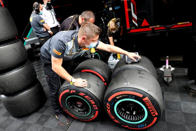 Tyres, F1 Grand Prix of Austria at Red Bull Ring on July 2, 2021 in Spielberg, Austria. (Photo by HOCH ZWEI) Spielberg Austria