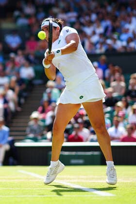 Mandatory Credit: Photo by Javier Garcia Shutterstock (12193040cz) Ons Jabeur during her third round match Wimbledon Tennis Championships, Day 5, The All England Lawn Tennis and Croquet Club, London, UK - 02 Jul 2021 Wimbledon Tennis Championships, Day 5, The All England Lawn Tennis and Croquet Club, London, UK - 02 Jul 2021  Copyright: xJavierxGarcia Shutterstockx 12193040cz
