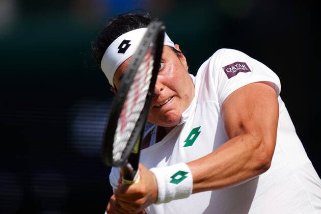 Mandatory Credit: Photo by Shutterstock (12193045do) Ons Jabeur during her third round match Wimbledon Tennis Championships, Day 5, The All England Lawn Tennis and Croquet Club, London, UK - 02 Jul 2021 Wimbledon Tennis Championships, Day 5, The All England Lawn Tennis and Croquet Club, London, UK - 02 Jul 2021  Copyright: xShutterstockx 12193045do