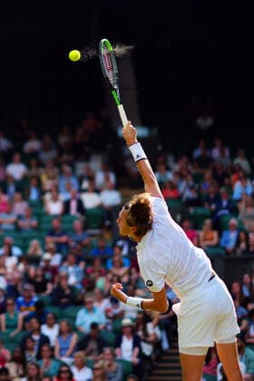 Mandatory Credit: Photo by Javier Garcia Shutterstock (12193040gf) Sebastian Korda during his third round match Wimbledon Tennis Championships, Day 5, The All England Lawn Tennis and Croquet Club, London, UK - 02 Jul 2021 Wimbledon Tennis Championships, Day 5, The All England Lawn Tennis and Croquet Club, London, UK - 02 Jul 2021  Copyright: xJavierxGarcia Shutterstockx 12193040gf