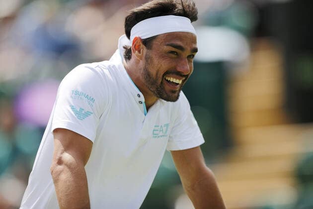 Mandatory Credit: Photo by Shutterstock (12193047bb) Fabio Fognini of Italy smiles Wimbledon Tennis Championships, Day 5, The All England Lawn Tennis and Croquet Club, London, UK - 02 Jul 2021 Wimbledon Tennis Championships, Day 5, The All England Lawn Tennis and Croquet Club, London, UK - 02 Jul 2021  Copyright: xShutterstockx 12193047bb