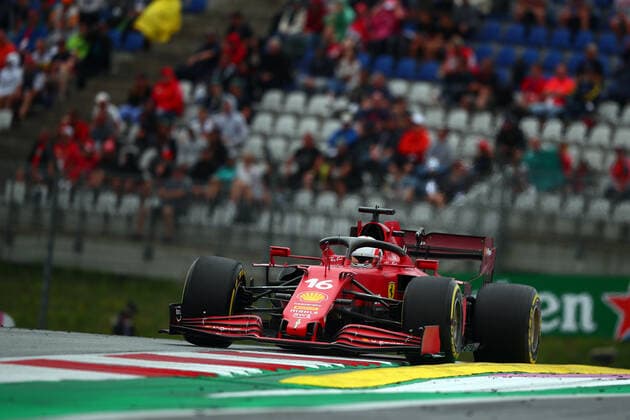 Formula 1 Austria Gran Prix 2021 Charles Leclerc of Scuderia Ferrari on track during free practice of Formula 1 Gran Prix 2021 of Austria Spielberg Red Bull Ring Austria Copyright: xBasilex