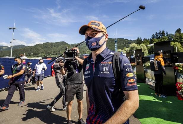 SPIELBERG - Max Verstappen of Red Bull Racing on arrival at the track ahead of the third free practice session for the Formula 1 Austrian Grand Prix. The Grand Prix takes place at the Red Bull Ring race track in the state of Styria. REMKO DE WAAL W xVIxANPxSportx xxANPxIVx