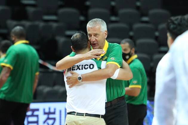 Brazil v Mexico - Semi Final: 2020 FIBA Men s Olympic Qualifying Tournament Brazil Head Coach Aleksandar Petrovic hugs Mexico Head Coach Omar Quintero prior the 2020 FIBA Men s Olympic Qualifying Tournament game between Brazil and Mexico at Spaladium Arena on July 3, 2021 in Split, Croatia. IvoxCagalj PIXSELL
