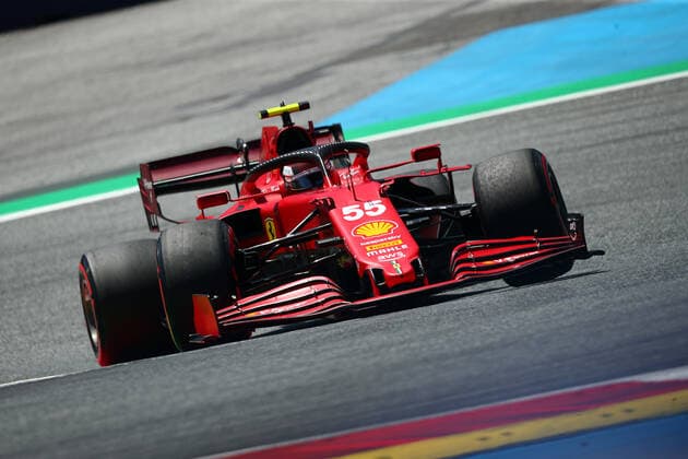 Formula 1 Austria Gran Prix 2021 Carlos Sainz Jr. of Scuderia Ferrari on track during free pratice of Formula 1 Gran Prix 2021 of Austria Spielberg Red Bull Ring Austria Copyright: xBasilex