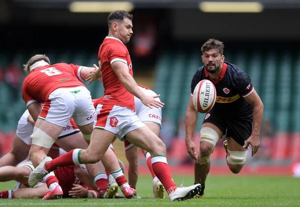 Mandatory Credit: Photo by Ryan Hiscott JMP Shutterstock (12194685i) Tomos Williams of Wales Wales v Canada, UK - 03 Jul 2021 Wales v Canada, UK - 03 Jul 2021  Copyright: xRyanxHiscott JMP Shutterstockx 12194685i