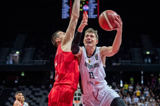 Basketball Split 03.07.2021 Olympia-Qualifikation FIBA Olympic Qualifying Tournament 2020 Halbfinale Deutschland (GER) - Kroatien (CRO) Moritz Wagner (Deutschland, No.13)