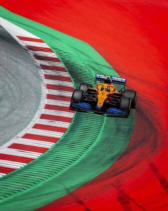 SPIELBERG - Lando Norris (McLaren) in action during qualifying for the Austrian Grand Prix. The race took place at the Red Bull Ring circuit in the state of Styria. REMKO DE WAAL W xVIxANPxSportx xxANPxIVx