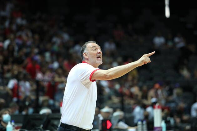 Germany v Croatia - Semi Final: 2020 FIBA Men s Olympic Qualifying Tournament Croatia Head Coach Veljko Mrsic reacts during the 2020 FIBA Men s Olympic Qualifying Tournament game between Germany and Croatia at Spaladium Arena on July 3, 2021 in Split, Croatia. IvoxCagalj PIXSELL