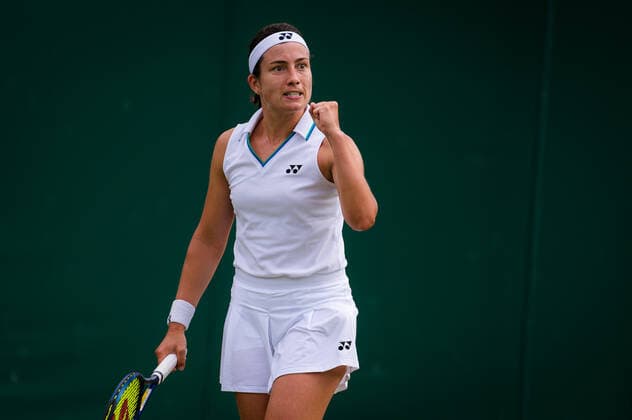 Mandatory Credit: Photo by Rob Prange Shutterstock (12194627ap) Anastasija Sevastova of Latvia in action during the third round at the 2021 Wimbledon Championships Grand Slam tennis tournament Wimbledon Tennis Championships, Day 6, The All England Lawn Tennis and Croquet Club, London, UK - 03 Jul 2021 Wimbledon Tennis Championships, Day 6, The All England Lawn Tennis and Croquet Club, London, UK - 03 Jul 2021  Copyright: xRobxPrange Shutterstockx 12194627ap