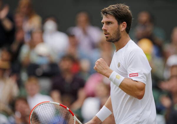 Mandatory Credit: Photo by Shutterstock (12194410av) Cameron Norrie of Great Britain celebrates Wimbledon Tennis Championships, Day 6, The All England Lawn Tennis and Croquet Club, London, UK - 03 Jul 2021 Wimbledon Tennis Championships, Day 6, The All England Lawn Tennis and Croquet Club, London, UK - 03 Jul 2021  Copyright: xShutterstockx 12194410av