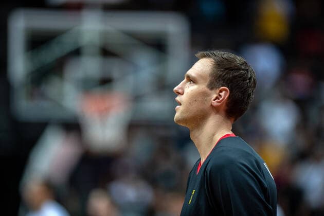 Basketball Split 03.07.2021 Olympia-Qualifikation FIBA Olympic Qualifying Tournament 2020 Halbfinale Deutschland (GER) - Kroatien (CRO) Johannes Voigtmann (Deutschland, No.07)
