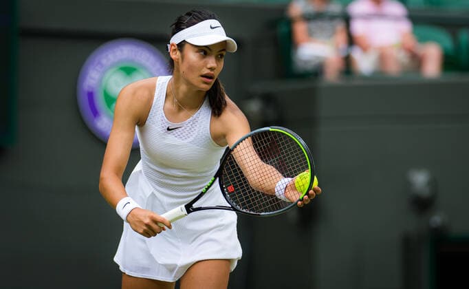 July 3, 2021: Emma Raducanu of Great Britain in action during the third round at the 2021 Wimbledon Championships Grand Slam tennis tournament against Sorana Cirstea of Romania - ZUMAa181 20210703_zaa_a181_113 Copyright: xRobxPrangex