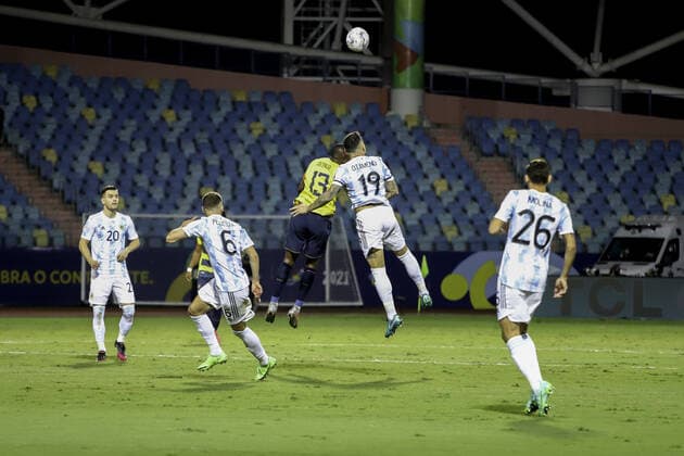 July 3, 2021, Goiania, Brazil: Soccer match between Argentina and Ecuador, valid for Quartas-Final of Copa America, at Pedro Ludovico Teixeira Olympic Stadium, in Goiania, on Saturday night (3). Argentina won 3-0.  Copyright: xLecoxVianax