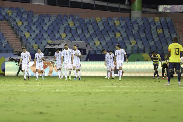 July 3, 2021, Goiania, Brazil: De Paul, of Argentine National Soccer Team, celebrates his goal during soccer match between Argentina and Ecuador, valid for Quartas-Final of Copa America, at Pedro Ludovico Teixeira Olympic Stadium, in Goiania, on Saturday night (3). Argentina won 3-0.  Copyright: xLecoxVianax