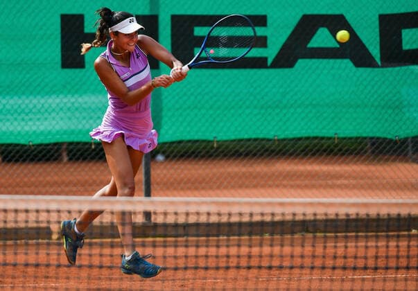 04.07.2021, xpsx, Tennis Head Cup Bruchköbel 2021 - ITF Turnier Finals, Finale Mädchen v.l. Tea Lukic (GER) Bruchköbel Hessen Deutschland (DEU)