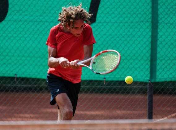 04.07.2021, xpsx, Tennis Head Cup Bruchköbel 2021 - ITF Turnier Finals, Finale Jungs v.l. Mika Brunold (SUI) Bruchköbel Hessen Deutschland (DEU)
