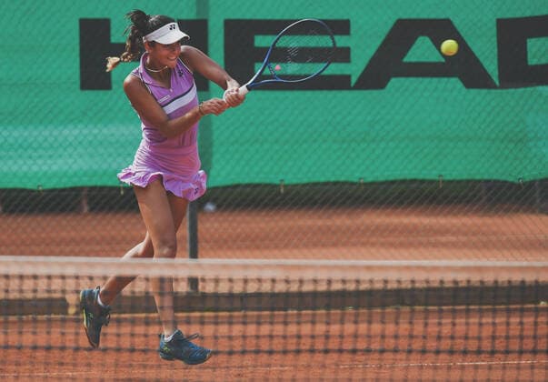 04.07.2021, xpsx, Tennis Head Cup Bruchköbel 2021 - ITF Turnier Finals, Finale Mädchen v.l. Tea Lukic (GER) Bruchköbel Hessen Deutschland (DEU)