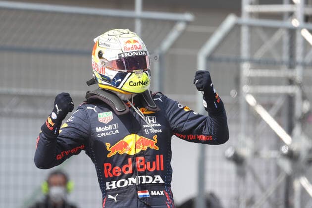 FORMULA 1 - GP of Austria 2021 SPIELBERG,AUSTRIA,04.JUL.21 - MOTORSPORTS, FORMULA 1 - Grand Prix of Austria, Red Bull Ring. Image shows the rejoicing of Max Verstappen (NED Red Bull Racing).  GEPAxpictures xChristianxWalgram
