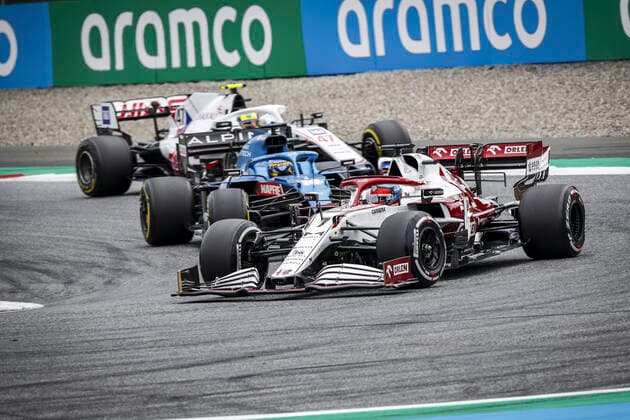 7 Kimi Raikkonen (FIN, Alfa Romeo Racing ORLEN), 14 Fernando Alonso (ESP, Alpine F1 Team), F1 Grand Prix of Austria at Red Bull Ring on July 4, 2021 in Spielberg, Austria. (Photo by HOCH ZWEI) Spielberg Austria