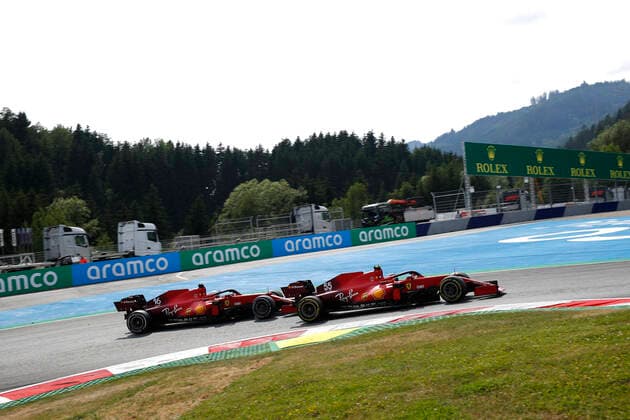 16 Charles Leclerc (MON, Scuderia Ferrari Mission Winnow), 55 Carlos Sainz (ESP, Scuderia Ferrari Mission Winnow), F1 Grand Prix of Austria at Red Bull Ring on July 4, 2021 in Spielberg, Austria. (Photo by HOCH ZWEI) Spielberg Austria