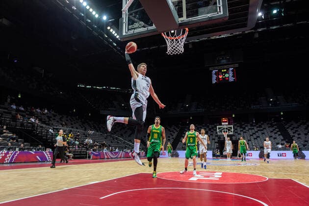 Sport Bilder des Tages Basketball Split 04.07.2021 Olympia-Qualifikation FIBA Olympic Qualifying Tournament 2020 Finale Deutschland (GER) - Brasilien (BRA) Moritz Wagner (Deutschland, No.13)
