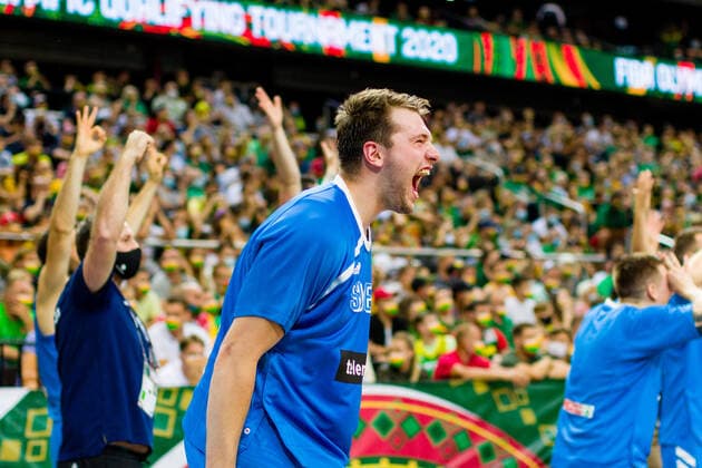 KOWNO, ZALGIRIO ARENA 04.07.2021 KWALIFIKACJE OLIMPIJSKIE TOKYO 2020 FIBA OLYMPIC QUALIFYING TOURNAMENT 2020 FINAL LITWA - SLOWENIA LITHUANIA - SLOVENIA NZ LUKA DONCIC (77) Pawel Pietranik NEWSPIX.pl --- Newspix.pl  PIETRANIK040721_082