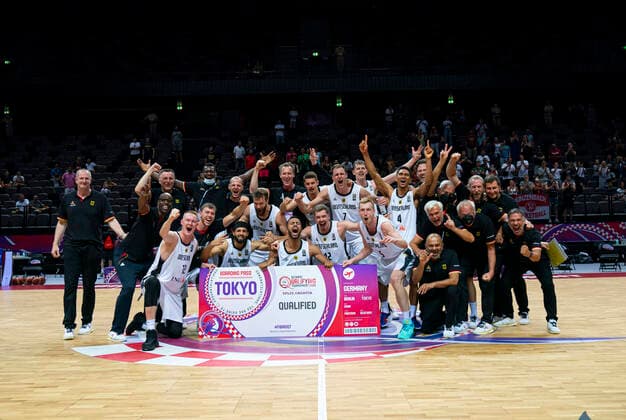 Basketball Split 04.07.2021 Olympia-Qualifikation FIBA Olympic Qualifying Tournament 2020 Finale Deutschland (GER) - Brasilien (BRA) Deutschland qualifiziert sich für die Olympischen Spiele in Tokyo durch einen Sieg über Brasilien