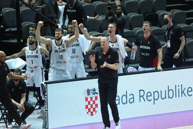 Germany v Brazil - Final: 2020 FIBA Men s Olympic Qualifying Tournament Germany Head Coach Henrik Rodl reacts during the 2020 FIBA Men s Olympic Qualifying Tournament final between Germany and Brazil at Spaladium Arena on July 4, 2021 in Split, Croatia. IvoxCagalj PIXSELL