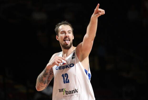 July 4, 2021, Victoria, BC, Canada: Czech Republic s Ondrej Balvin celebrates his basket against Greece during the second half of FIBA Men s Olympic Qualifying final basketball action at Memorial Arena in Victoria, B.C., on Sunday, July 4, 2021. Ondrej Balvin  - ZUMAc35_ 20210704_zaf_c35_038 Copyright: xChadxHipolitox