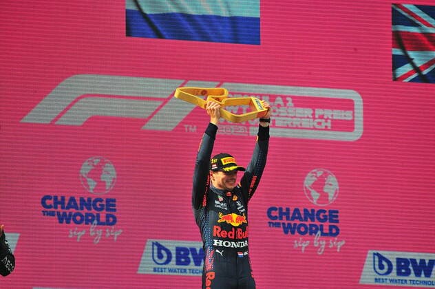 Formula 1 BWT Grosser Preis von Österreich 2021 04.07.2021, Red Bull Ring , Spielberg, Formula 1 BWT Grosser Preis von Österreich 2021 , im Bild Sieger Max Verstappen (NEL 33), Red Bull Racing Honda