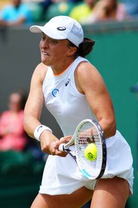 Mandatory Credit: Photo by Javier Garcia Shutterstock (12196117a) Iga Swiatek during her fourth round match Wimbledon Tennis Championships, Day 7, The All England Lawn Tennis and Croquet Club, London, UK - 05 Jul 2021 Wimbledon Tennis Championships, Day 7, The All England Lawn Tennis and Croquet Club, London, UK - 05 Jul 2021  Copyright: xJavierxGarcia Shutterstockx 12196117a