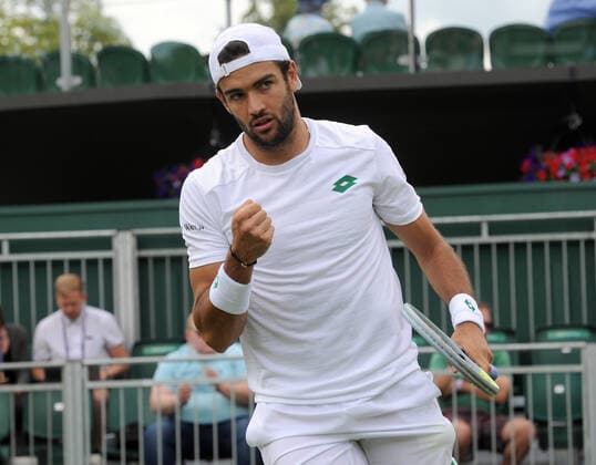 Lawn Tennis - 2021 All England Championships - Week Two - Monday - Wimbledon Mens Singles Matteo Berrettini v Ilya Ivashka Matteo Berrettini of Italy 