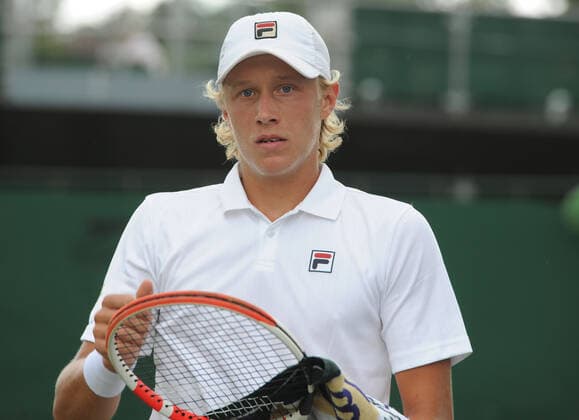 Lawn Tennis - 2021 All England Championships - Week Two - Monday - Wimbledon Leo Borg v Marko Topo Bjorn Borg™s son, Leo Borg 
