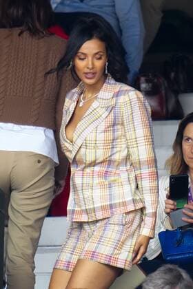 Mandatory Credit: Photo by Javier Garcia Shutterstock (12196117ek) Maya Jama in the crowd on Centre Court Wimbledon Tennis Championships, Day 7, The All England Lawn Tennis and Croquet Club, London, UK - 05 Jul 2021 Wimbledon Tennis Championships, Day 7, The All England Lawn Tennis and Croquet Club, London, UK - 05 Jul 2021  Copyright: xJavierxGarcia Shutterstockx 12196117ek