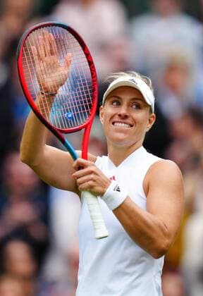 Mandatory Credit: Photo by Javier Garcia Shutterstock (12196117jk) Angelique Kerber celebrates victory in her fourth round match Wimbledon Tennis Championships, Day 7, The All England Lawn Tennis and Croquet Club, London, UK - 05 Jul 2021 Wimbledon Tennis Championships, Day 7, The All England Lawn Tennis and Croquet Club, London, UK - 05 Jul 2021  Copyright: xJavierxGarcia Shutterstockx 12196117jk