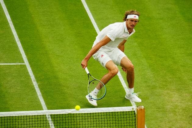 Mandatory Credit: Photo by Javier Garcia Shutterstock (12196117ko) Alexander Zverev during his fourth round match Wimbledon Tennis Championships, Day 7, The All England Lawn Tennis and Croquet Club, London, UK - 05 Jul 2021 Wimbledon Tennis Championships, Day 7, The All England Lawn Tennis and Croquet Club, London, UK - 05 Jul 2021  Copyright: xJavierxGarcia Shutterstockx 12196117ko