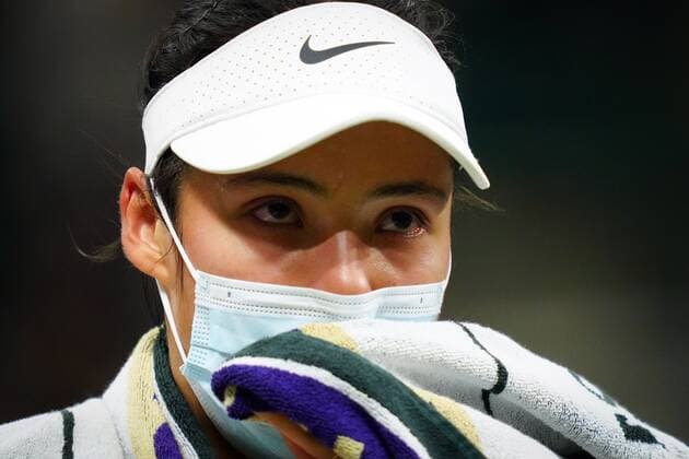 Mandatory Credit: Photo by Shutterstock (12196118jv) Emma Raducanu walking off court looking upset in her fourth round match Wimbledon Tennis Championships, Day 7, The All England Lawn Tennis and Croquet Club, London, UK - 05 Jul 2021 Wimbledon Tennis Championships, Day 7, The All England Lawn Tennis and Croquet Club, London, UK - 05 Jul 2021  Copyright: xShutterstockx 12196118jv