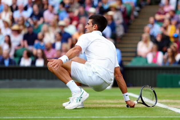 Mandatory Credit: Photo by Javier Garcia Shutterstock (12196117oj) Novak Djokovic during his fourth round match Wimbledon Tennis Championships, Day 7, The All England Lawn Tennis and Croquet Club, London, UK - 05 Jul 2021 Wimbledon Tennis Championships, Day 7, The All England Lawn Tennis and Croquet Club, London, UK - 05 Jul 2021  Copyright: xJavierxGarcia Shutterstockx 12196117oj