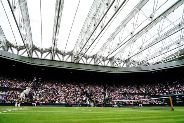 Mandatory Credit: Photo by Javier Garcia Shutterstock (12197711af) Daniil Medvedev during his fourth round match Wimbledon Tennis Championships, Day 8, The All England Lawn Tennis and Croquet Club, London, UK - 06 Jul 2021 Wimbledon Tennis Championships, Day 8, The All England Lawn Tennis and Croquet Club, London, UK - 06 Jul 2021  Copyright: xJavierxGarcia Shutterstockx 12197711af