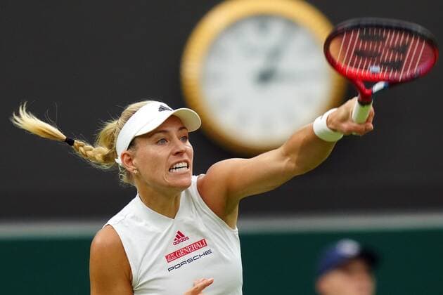 Mandatory Credit: Photo by Shutterstock (12197712ap) Angelique Kerber during her quarter-final match Wimbledon Tennis Championships, Day 8, The All England Lawn Tennis and Croquet Club, London, UK - 06 Jul 2021 Wimbledon Tennis Championships, Day 8, The All England Lawn Tennis and Croquet Club, London, UK - 06 Jul 2021  Copyright: xShutterstockx 12197712ap
